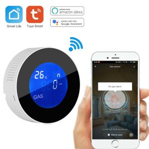 China Glomarket Tuya Wifi Alarm System Lcd Digital Alarm Remote Control Leak Detector Gas Sensor Gas Leak Detector on sale