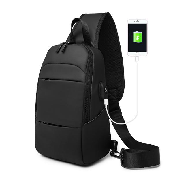 Quality ISO9001 Anti Theft Men Shoulder Bags With USB Charging for sale