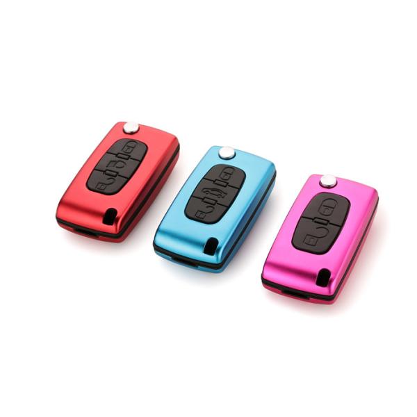 Car Key Case Shell Aluminum Folding Remote Shell For Peugeot Blue Peugeot Key Shell