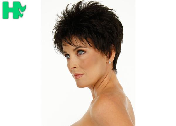 Quality Natural Straight Wave Short Style Synthetic No Weft Full Hair Wig for sale