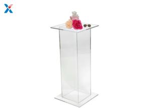 Square Acrylic Pedestal Display Stands , Clear Acrylic Display Risers Heat Resistant