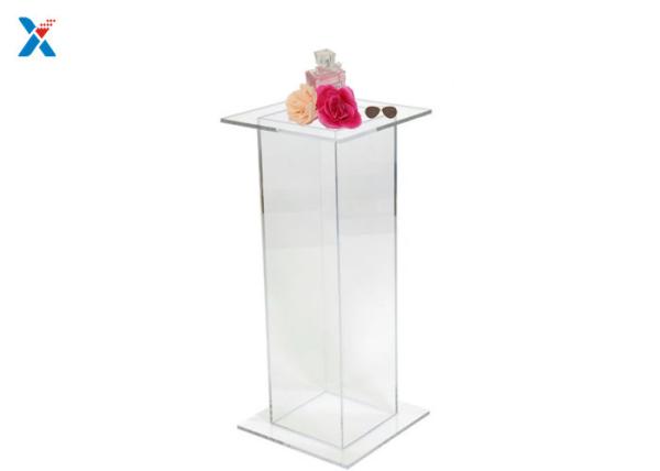 Quality Square Acrylic Pedestal Display Stands , Clear Acrylic Display Risers Heat Resistant for sale
