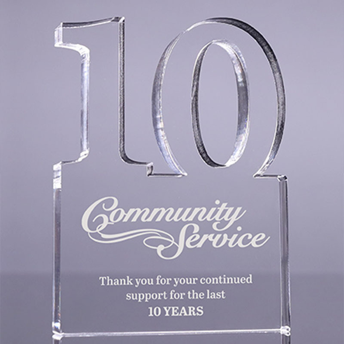 Multipurpose Clear Number Acrylic Block Award Custom Printing For Company Events