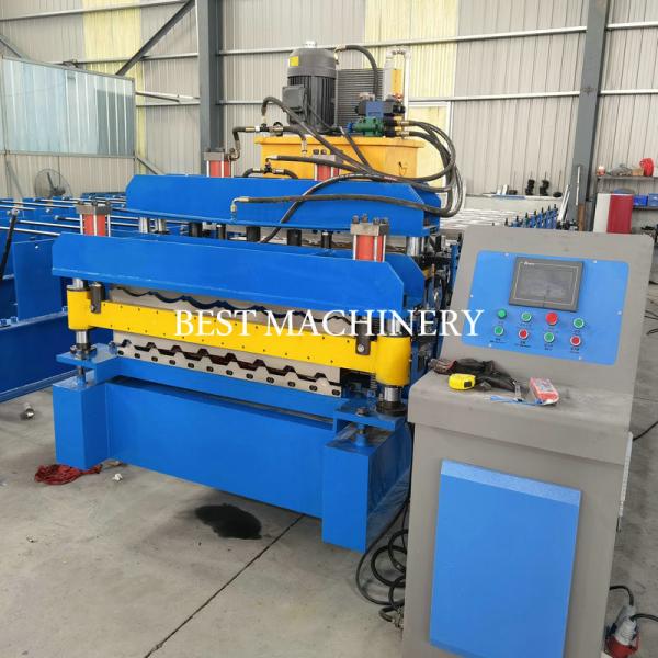Quality Gi Color Steel Double Layer Roofing Sheet Roll Forming Machine 3phase for sale