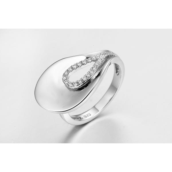 Inregular 925 Silver Engagement Ring Set AAA Cubic Zirconia