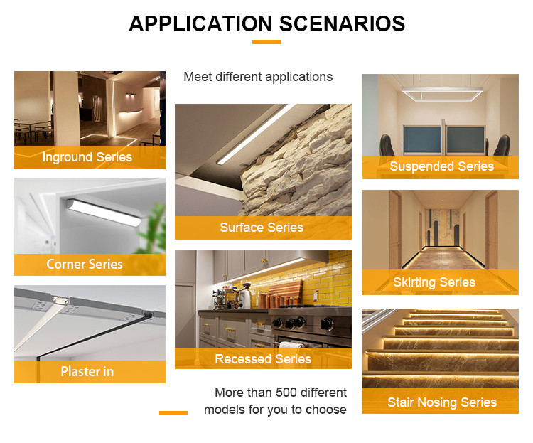 Indoor Aluminum Recessed Led Strip Profile For Linear Led Strip Lighting