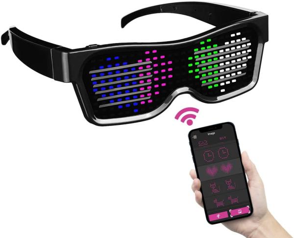 Quality USB Rechargeable Programmable Led Glasses Text Graffiti Animation Music Rhythm Modes for sale