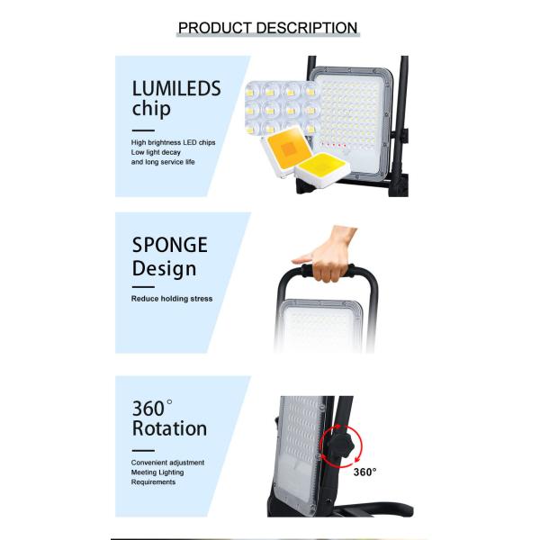 12v Ip65 Rechargeable Led Work Light Outdoor USB Emergency Lamp Camping Foldable