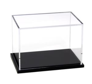 China Clear Acrylic Display Boxes / Cases With Black Base For Merchandising Displays on sale