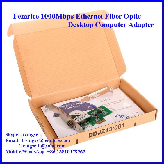 Quality Femrice 1000Mbps Ethernet Single Port Desktop Computer Network Card/Adapter, FMI210-SFP for sale