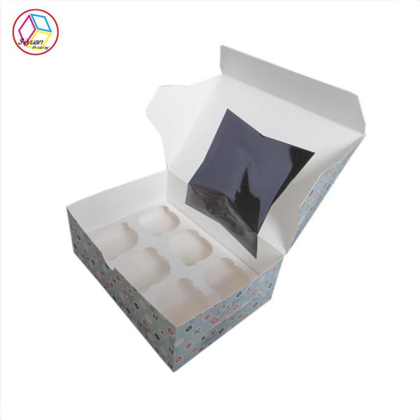 Single Mini Cupcake Boxes For Dessert Embossing Glossy Lamination