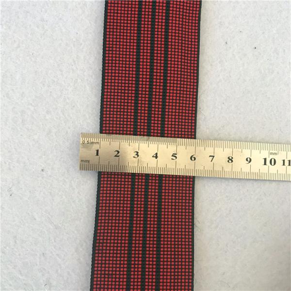 50mm High Tenacity Outdoor Furniture Webbing Red With 3 Black Lines