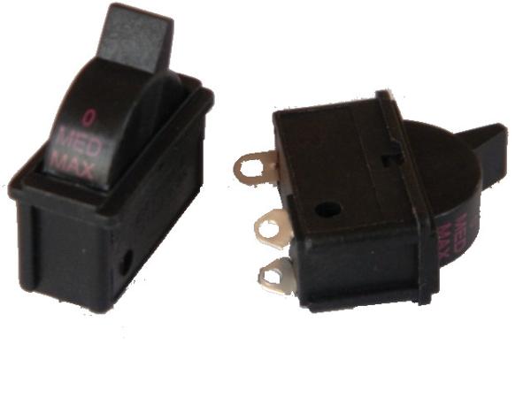 Quality Black On Off Electric Power Switch With 3 Terminals 125/250VAC 24A/12A for sale