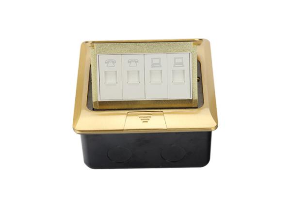 Quality RJ45 Floor Monument Receptacle Golden Panel Spring - Up With Double Data / Telephone Socket for sale