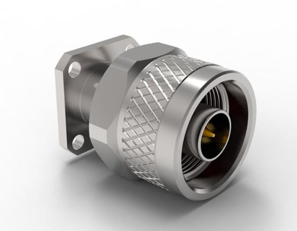 Quality 18GHz, N Type Plug(Male) Straight Connector, 4-Hole Flange(17.5mm*17.5mm), Stainless steel for sale