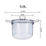 Custom Made Transparent High Borosilicate Glass Soup Pot