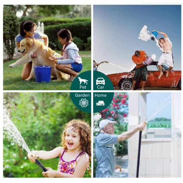 50ft Garden Hose Expandable Water Hose with Triple Latex Core and Solid Brass Fittings