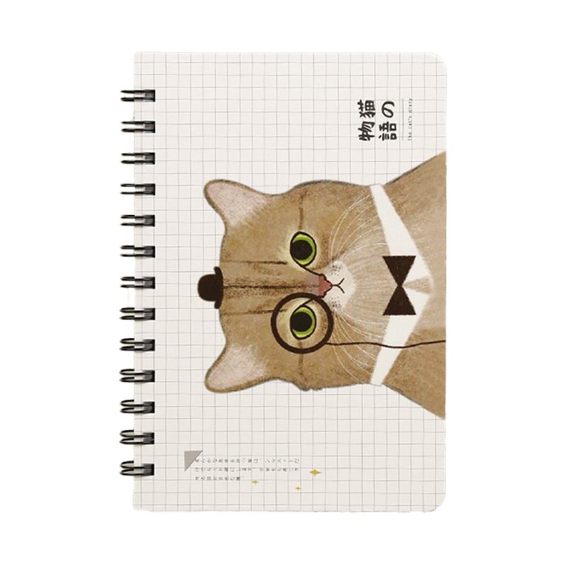 Cartoon Diary Journal Notebook , 8cmx10.5cm Spiral Bound Plain Notebook