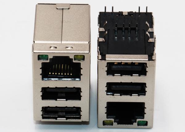 Quality Multi - Port HDMI / USB Port RJ45 Modular Jack PCB Mount Brass LCP Material for sale