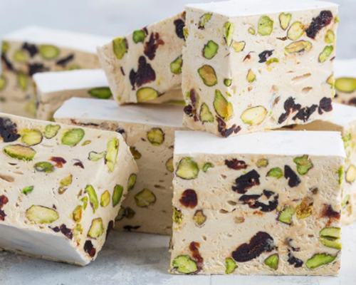 Finished cereal bars on conveyor