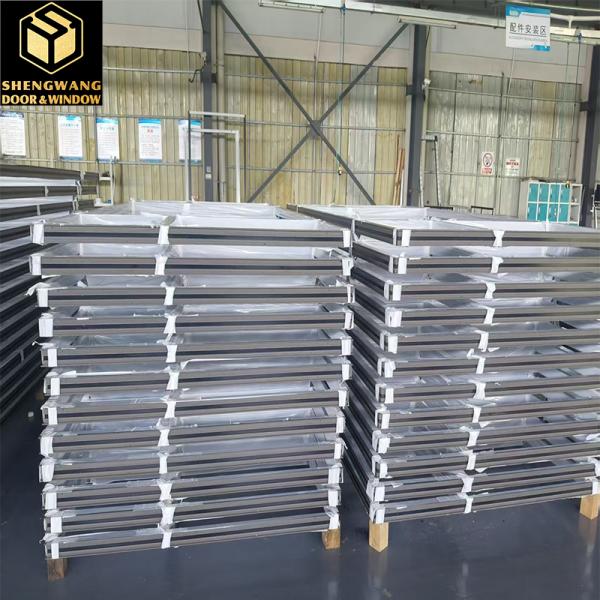 Double Glazing Entrance PT Door 1.2m Width Custom Aluminium Sliding Doors Key Lock