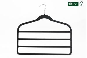 Betterall Three Tiers Space Saving Thin Black Velvet Hangers Betterall Functional Hanger for Ties and Scarves