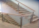 Interior Glass Stair Balustrade Systems Wood Handrail With Good View Of Outside