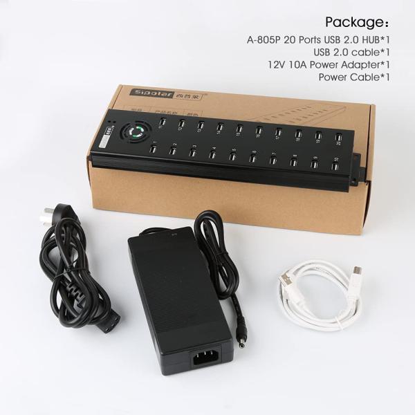 Industrial Grade 20 Port USB2.0 Hub Charger Data Sync And Charging Station