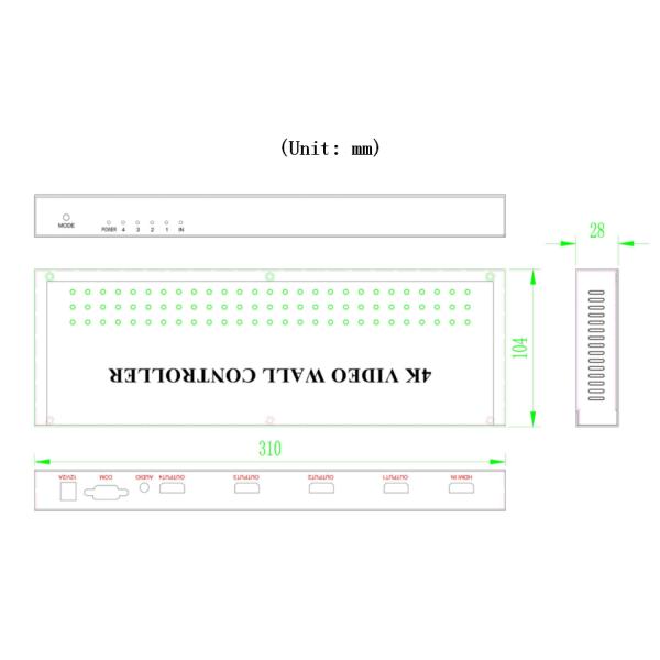 1 In 4 Out HDMI 1.4 4k Video Wall Processor Resolution 3840X2160