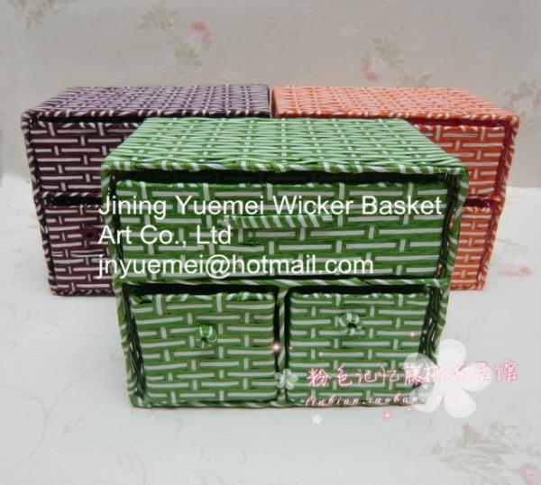Quality rattan basket rattan furniture bookshelf drawer rattan storage holder rack layer for sale