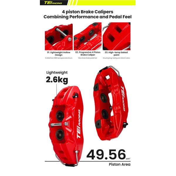 TEI Performance Brake Kit P40EV Front 4 POT BBK for Mazda 3 Axela BK BL BM BP 17 Inch/18 Inch