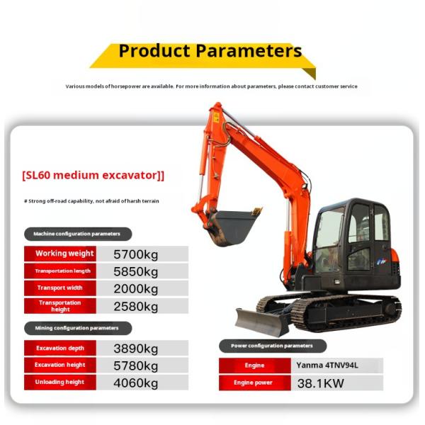 Yanmar Engine Excavator Mountain Crusher Hook Multi-Functional Crawler Excavator