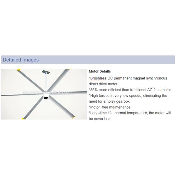 Professional BLDC Ceiling Fan 16 Ft Energy Saving For Large Retail Stores