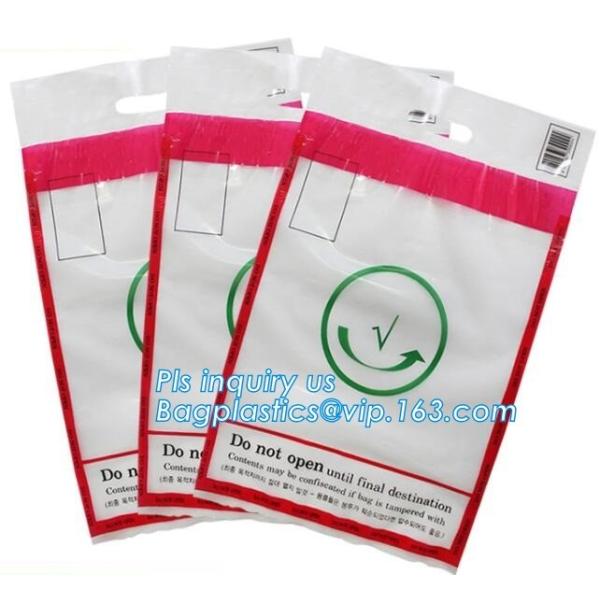 money locking security bag courier plastic bag, plastic self adhesive evidence bag/security bag, Temper-Evident Bags, De