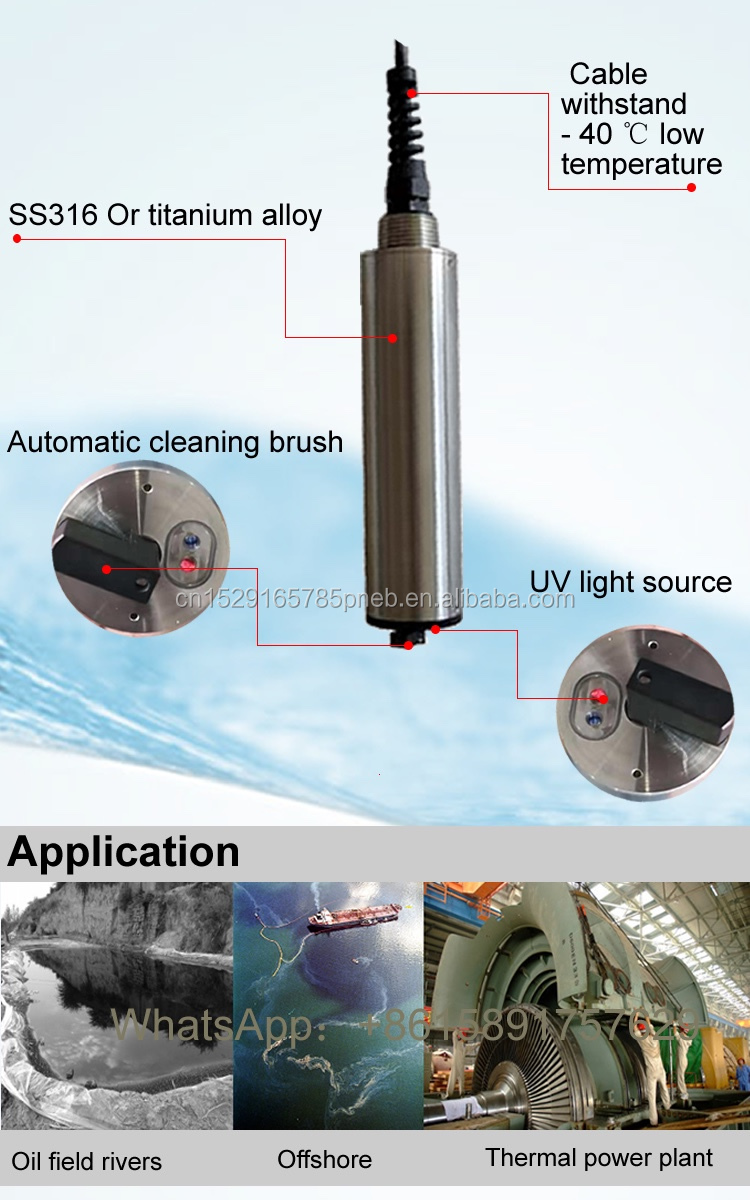 Self Cleaning 0.1ppb Oil In Water Detector RS485 Hydrocarbon Submersible Type