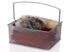Rectangular 370mm Lengh 250mm Width Wire Mesh Storage Baskets With Handle