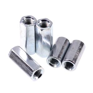 China M6 Standard DIN6334 Class 4 Zinc Plated Hex Coupling Nut Join Two Threaded Rods on sale
