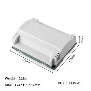 China 174*139*57mm Plastic Control Box PLC Enclosure Din Rail ABS Fireproof DIY PCB Shell on sale