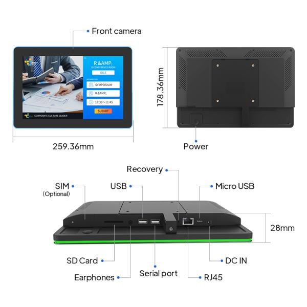 10.1 Inch Android Meeting Room Tablet with POE and LED Light Bar