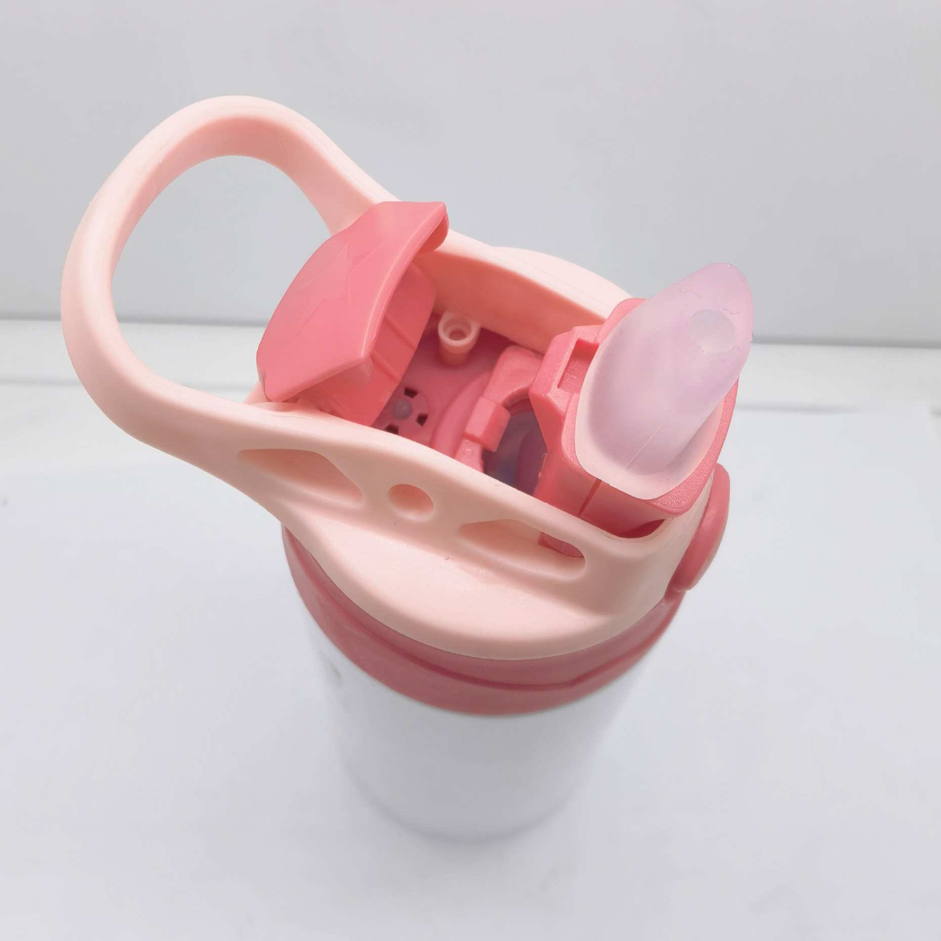 12oz Kids Skinny Tumbler, Stainless Steel Sublimation Blank Tumbler With One-Click Pop-Up Straw And Handle, Sublimation Cups For Drinks, Rubber Bottoms And Shrink Films DIY Gift