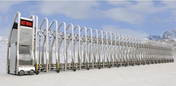 Automated Trackless Electric Retractable Gate , University Automatic Collapsible