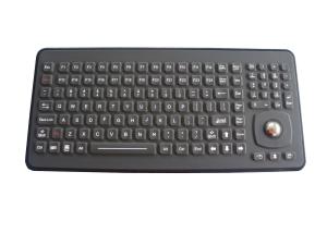 Buy cheap 120 Keys Black Panel Mount Ruggedized Keyboard With 25mm Optical Trackball product