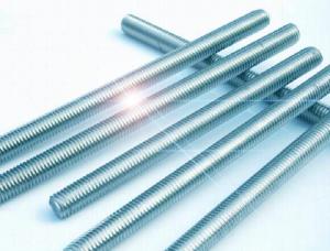 China 3/8 Inch - 24 Inch High Strength Threaded Rod , Half Thread Stainless Steel Threaded Bar on sale