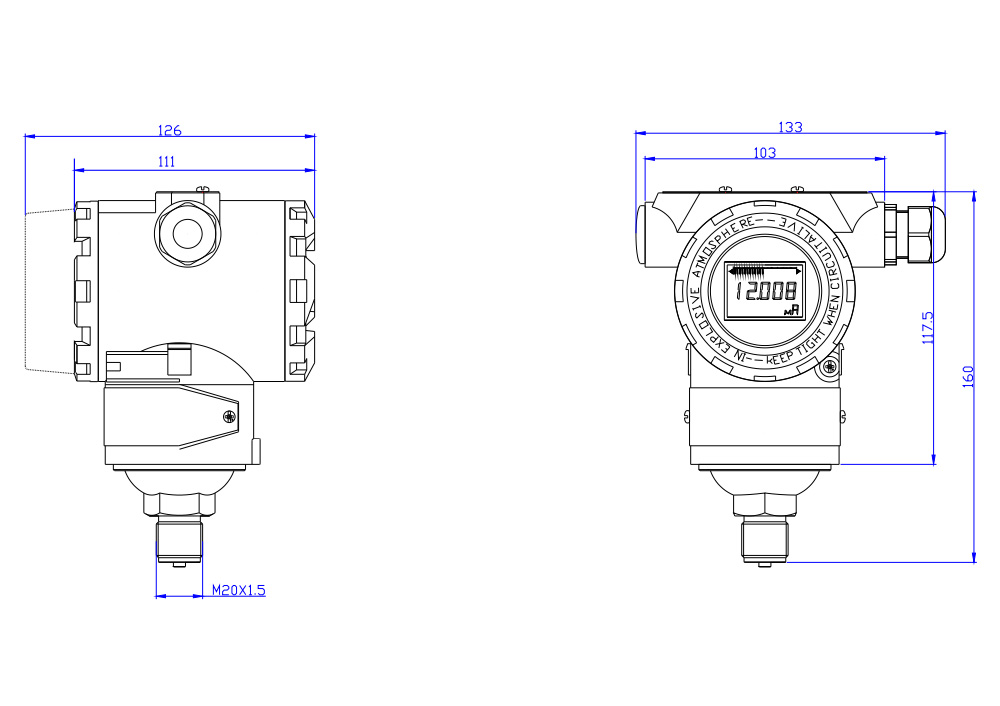 STK135 pressure transmitter 4 to 20mA HART absolute smart pressure transmitter