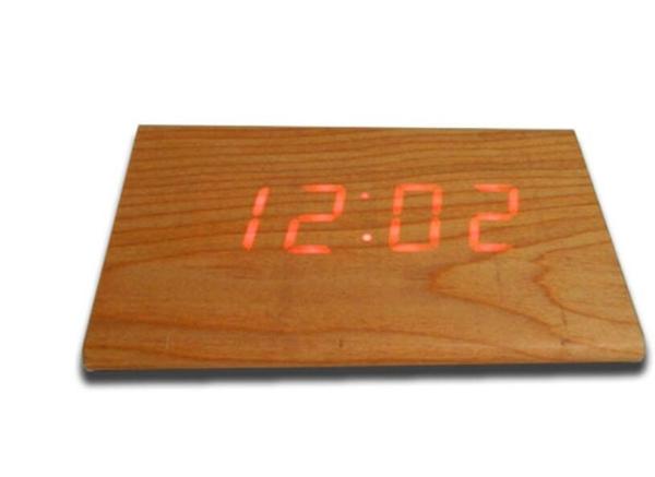 Quality Fashion Design Triangle Shape Wooden Digital Alarm Clock for sale