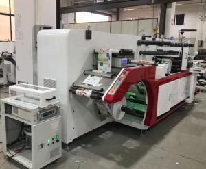 LCMQ-370 Full rotary semi intermittent die cutting machine with slitting 1 color print sheet cutting collection table