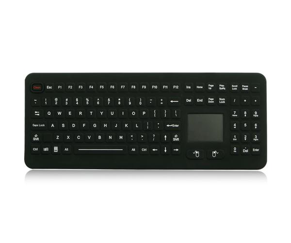 Quality Ruggedized Silicone Industrial Keyboard With Touchpad, Washable Silicone Medical Keyboard for sale