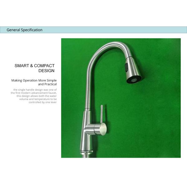 Retractable Pull Down Kitchen Bar Faucets Ceramic Cartridge Mixer HOMEKA