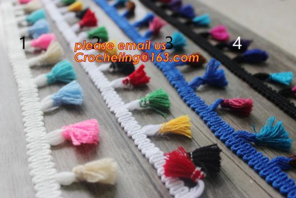 Quality High quality polyester tassel trim for garment accessories and curtains, tassel for curtains curtain tassel fringes trim for sale