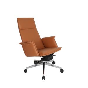 China Orange Ergonomic Computer Chair High Density Leather Memory Foam Office Chair on sale